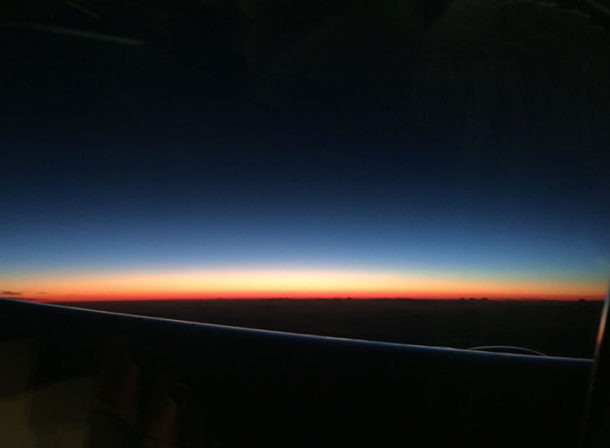 Sky horizon, from a plane window