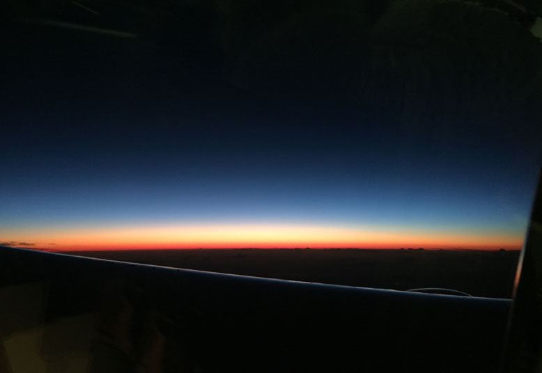 Sky horizon, from a plane window